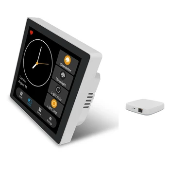 Панел за управление на Hristo Smart Home Multiple Zigbee Smart Home Бял 4-инчов сензорен превключвател за управление на Plug EU