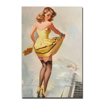 Плакат от копринени тъкани Хубаво Секси Момиче 2, Стикер за художествен декор, bright