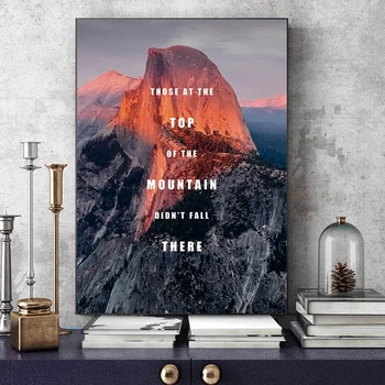 Планинска Мотивационни Цитат Картина Върху Платно, Вдъхновяващи Плакати и Щампи Стенни Художествена Картина за Декора на Стените на Хола Cuadros