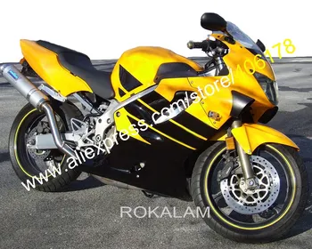 Пластмасов обтекател за Honda CBR600RR 99 00 CBR600 1999 2000 F4, жълто-черен мотоциклет обтекател (шприцоване)