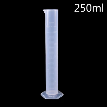 пластмасова мерителна цилиндър с обем 250 мл, със Степен инструменти, Инструменти за химически лаборатории, Учебни лабораторни консумативи