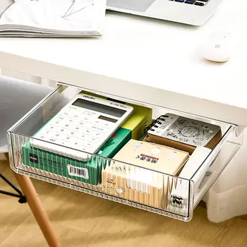 Под чекмедже на масата Кутия за съхранение Органайзер за съхранение на канцеларски материали за студенти, Висящи Скрити производители