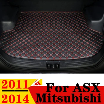 Подложка в багажника на колата за Mitsubishi ASX 2013 2014 2011 2012 Плоската страна за защита на задната пратката, Килими хастар, подплата за багажника, Отгоре подробности за багажника