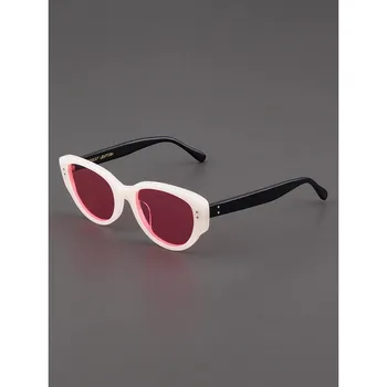 Поляризирани слънчеви очила розов цвят за мъжете, е черно-бяла дограма за котешки очи, европейската и американската