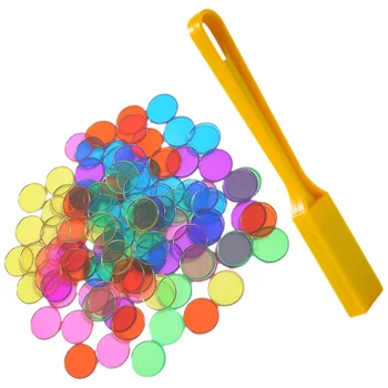 Помагала за изучаване на математика за деца, магнитен прът, магнитна пръчка, играчка за броене на кръгли чипове, играчка за сортиране на цветове, която разработва играчка