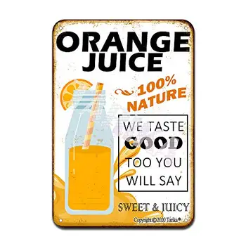 Портокаловият Сок е 100% Натурален, Ние, Също Приятен Вкус, ще Кажете Вие, Iron Плакат, Картина, Лидице Табела, Ретро Декор на Стените за Кафе-Бар, Pub Home B