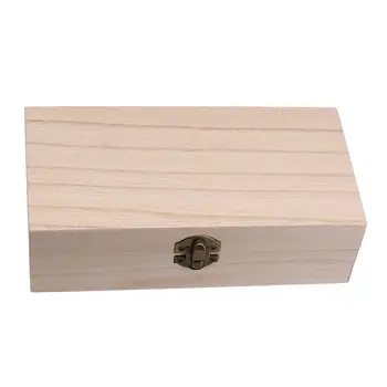 Правоъгълна Дървена Кутия За Съхранение На Ретро Ковчег За Бижута С Катарама Сгъваем Дървен Подарък За Опаковане Калъф Настолен Органайзер За Съхранение На Дреболии