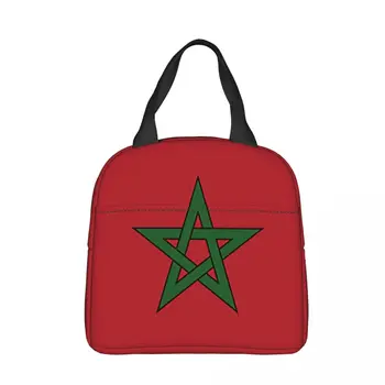 Преносими чанти от плат Оксфорд с Мароканския флага, училищен обяд, Походный хладилник за боклук, чанти за хранене