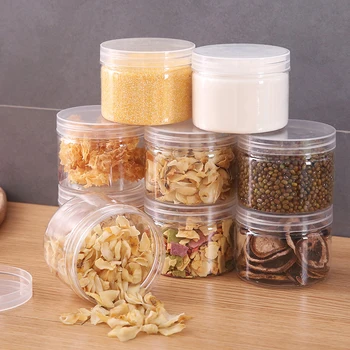Прозрачен контейнер за съхранение на храна с капак, запечатанная Пластмасова кутия за бонбони, бурканче за съхранение на храни и козметика, Организиране на домашна кухня
