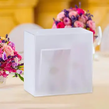 Прозрачна акрилна кутия за сватбени картички с един слот Елегантен плик Касичка за пари Притежателя луксозни кутии Кутия за картички за рожден Ден, сватбени тържества