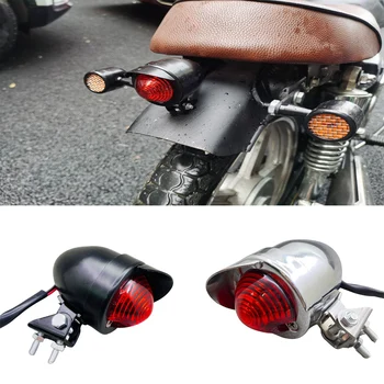 Промяна в ретро-стил на мотоциклет фенер, мотоциклети козирка, задна задна светлина, спирачна светлина, стоп-сигнал за Bobber Cafe Racer