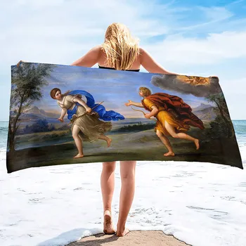 Пушистое плажна кърпа от гръцката митология, много големи по размер, плюшевое Голяма хавлия за басейна в розово-червена ивица, бързо съхнещи кърпи за гмуркане