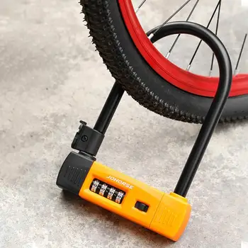 Разход на велосипеди U-образна замък от Здрав тежкотоварни Велосипеден брава за Заключване гребла Батерията Автоматично Заключване под формата на легирана стомана Аксесоари за брави