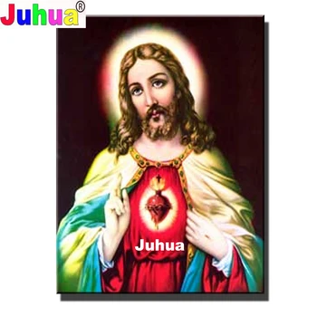 Религиозното Сърце на Исус сам 5d диамантена живопис кръст бод пълен квадрат кръгли комплекти за бродерия кристали Исус Христос,
