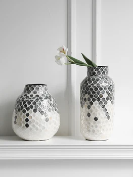 Ретро вносни вази с ръчно рисувани под формата на черупки за домашно декоратор advanced sense study B & B масата украса