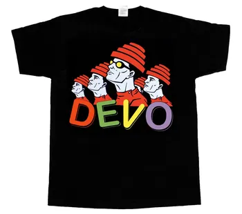 Рок-група Devo Band, къса черна тениска с дълъг ръкав
