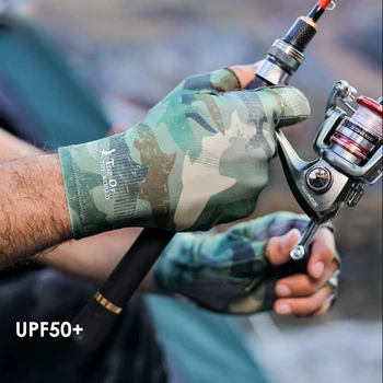 Ръкавици за риболов, мъжки ръкавици Ice Silk, слънчеви ръкавици на полпальца, нескользящие на дланта си и указательном пръст, износоустойчиви ръкавици с висока еластичност