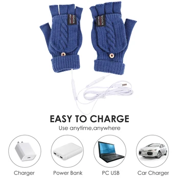 Ръкавици с USB-топъл - електрически ръкавици с отопляем полпальца унисекс напрежение 5 - Миещи ръкавици-ръкавици с топъл за мъже
