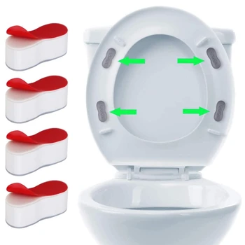 Самозалепващи амортизационен облицовка за седалките, 4 опаковки, устойчива на плъзгане на уплътнението на капачката на тоалетната чиния, броня