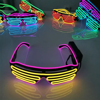 Светещи очила LED Gafas Luminous Bril Неоново Коледа светят Слънчеви очила Мигаща светлина Стъкло за партита Подпори Нови Костюми