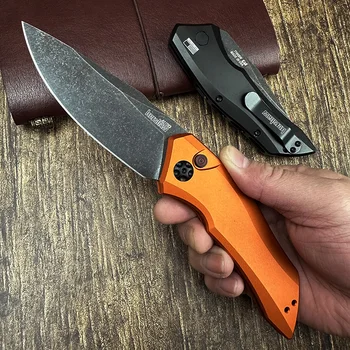 Сгъваем нож Kershaw 7100 Tactical Survival CPM154 Blade Stone Wash Джобни ножове за нощуване на открито EDC Инструменти Алуминиева дръжка с ЦПУ
