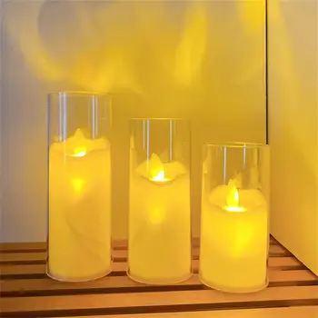 Сигурна светлина на свещи, имитация на иновативни творчески истински свещи, работещи на батерии, Романтична атмосфера сватба, сватбен реквизит, уникален