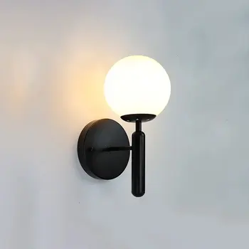 Скандинавски модерен стенен лампа в Съседство със спалня Стъклена топка Led стенни осветителни тела осветителни Тела на Фона на всекидневната Wandlamp Осветление на Стълбища, осветителни Тела