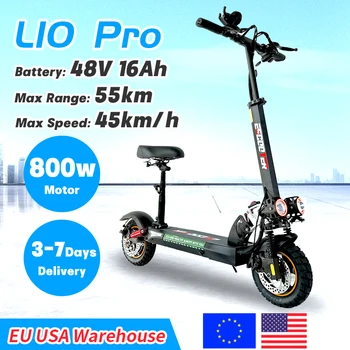 Склад в ЕС, САЩ, портативен електрически скутер Escooter капацитет от 45 км/ч мощност 800 W за възрастни с акумулаторна батерия 13AH 16AH, 10-инчов внедорожная гума