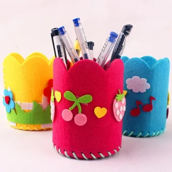 Сладък творчески контейнер за писалки ръчно изработени, държач за моливи, комплекти детски играчки за бродерия