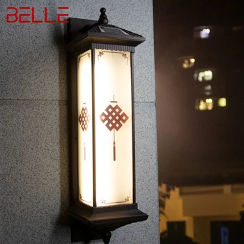 Слънчев, с монтиран на стената лампа BELLE за творчеството на открито, стенни лампи с китайски възел, led Водоустойчива IP65 за къщи, вили, тераси, двор