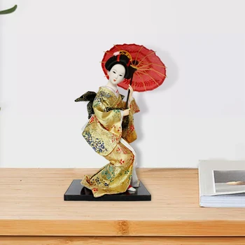 Статуетка във формата на кукли-Кимоно, Креативен интериор плотове за японски кукли, Декорация за вашия работен плот на кукли в японски стил, Декорация на дома