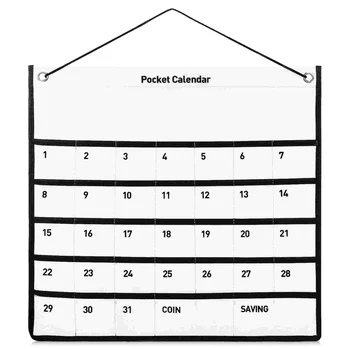 Стенен календар, джобен календар, джобен месец, монтиран на стената джоб, Чанта за съхранение от нетъкан текстил за вашия домашен офис
