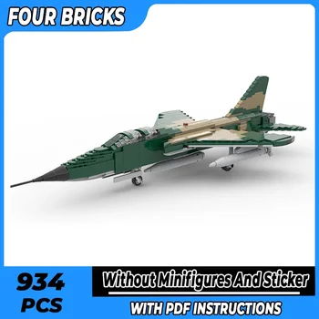 Строителни тухли Moc Военен модел F-105G Технология, Wild Weasel Fighter Модулни единици, Подаръци, Коледни играчки, Комплекти за сглобяване със собствените си ръце