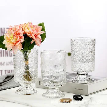 Стъклена ваза в скандинавски минимализме, креативен интериор за дома, бутилка за цветя от хидропоника, Стилни, красиви вази, Стил Ins