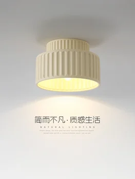 Тавана лампа в японски стил, Безшумен Стил, прости модерен, лампа за хранене, лампа за кабинет в скандинавската трапезария, Чайна, Кремаво стил