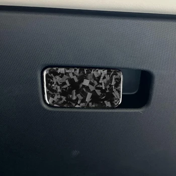 Тампон върху дръжката на ключа жабка от въглеродни влакна, автомобилни стикери за Ford Mustang Mach E 2021 година, Аксесоари за интериора