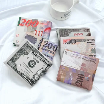 Творчески пари клипове с печатни модел, Пакет за съхранение чантата е от изкуствена кожа Клон във формата на долар, Евро, Рубли Чанта-портмонета за монети