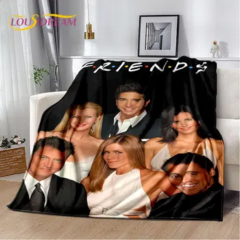 ТЕЛЕВИЗИОННИ предавания HD Friends С 3D печат, Меко плюшевое одеяло, фланелевое одеяло, покривка за хол, спални, легла, дивани, одеала за пикник