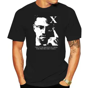 Тениска Malcolm X с надпис Civil Rights Movement America, тениска с принтом САЩ