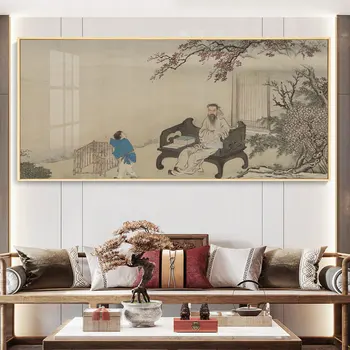 Традиционен китайски стил, платно с цветя и животни, декорация на дома, за хол, спалня, стенно изкуство, картина, плакат, картина