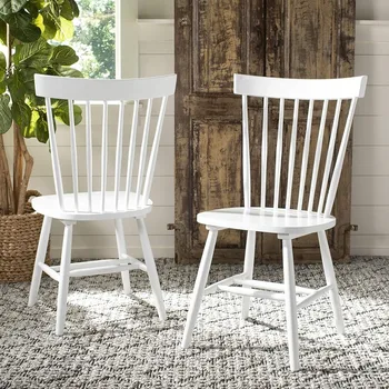 Трапезария стол за къща с бял шпинделем (комплект от 2-х) от стиропор