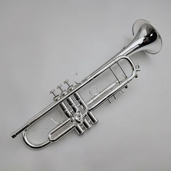 Тръба Бах LT180S-37 Bb Търси Професионален музикален инструмент със сребърно покритие, с аксесоари за мундштуков, безплатна доставка