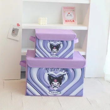 тъканта, спалня с голям капацитет Cinnamoroll Kuromi Здравей Kittys кутия за съхранение на дрехи кутия за съхранение на играчките в хола може да се сгъва