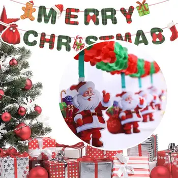 Украса за коледните банери 3 м Коледни Висулки, Висулка декорация на Празнична парти Дядо Коледа Празничен декор Знамена на тавана