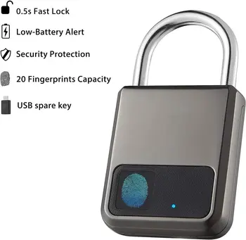 Умен преносим блокиращите пръстови отпечатъци на Hristo APP Pad с USB ключ Подкрепа за спешни случаи в рамките на 1 година след еднократно зареждане