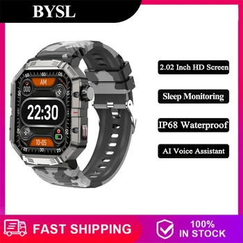 Умен часовник GW55 с тройна защита 2,02-инчов HD екран, Bluetooth-предизвикателство за Мониторинг на съня, мультиспортивные водоустойчив смарт часовници на открито ip68