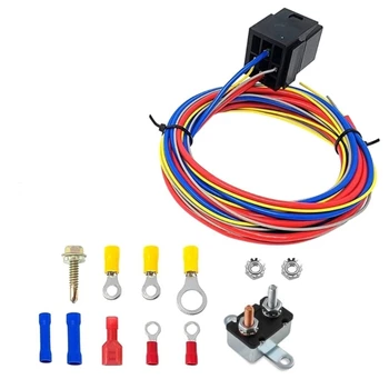 Универсални автомобилни релета и контакти, ел. Реле вентилатор с жгутом кабели помпа R2LC