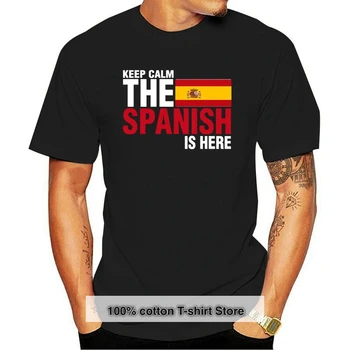 Успокой се, Пазете се, Че Испанците Тук, Добра тениска За момчета 2020 Фланелка За най-добър мъже, 9 Цвята, Мъжка Тениска С къс ръкав И кръгло деколте