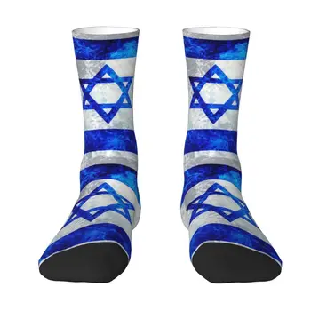 Флаг на Израел Мъжки Дамски чорапи за екипажа Унисекс Забавни чорапи с 3D принтом 