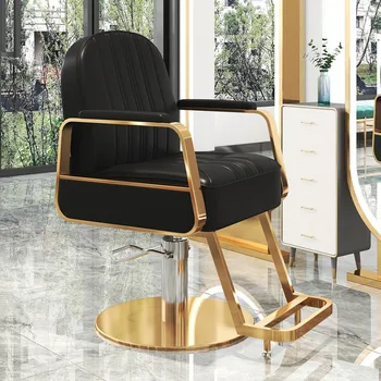 Фризьорски стол за прием на гости, въртящи се Луксозни Фризьорски столове за салона за красота, Ергономични мебели Cadeira Barbeiro SR50BC
